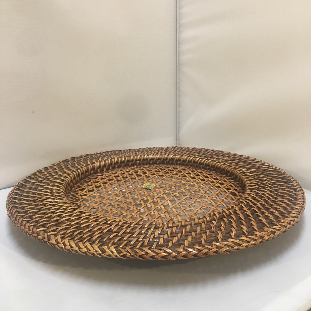 Woven Wicker Charger Plate Home‎ 13" Brown Handcrafted Boho Decor Philipines